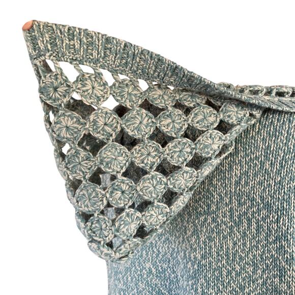 Y2K Cabelas Yoyo Turquoise Green Crochet Hood Full Zip Knit Sweater Size 2XL - Picture 9 of 16